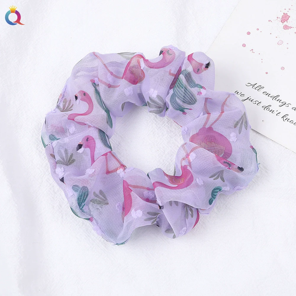 Women's Handmade Cloth Hair Loop With Printed Plant Flowers Design - Image 6