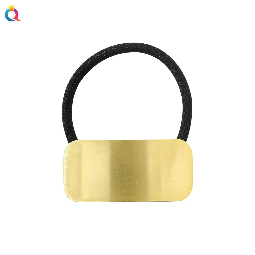 Women's Handmade Geometric Metal Cut Out Towel Hair Accessories Hair Ring Hair Tie - Image 4