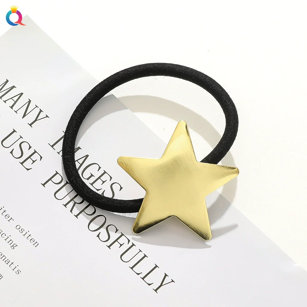 Women's Handmade Geometric Metal Cut Out Towel Hair Accessories Hair Ring Hair Tie - Image 5
