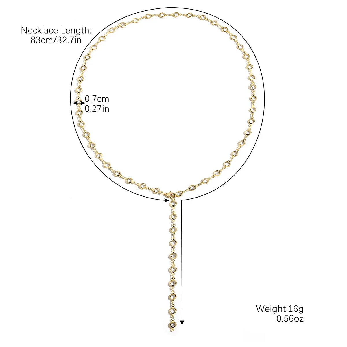 Women's Handmade Long Necklace Artificial Crystal Pearl Chain Drop Shape Geometric Electroplating - Image 5