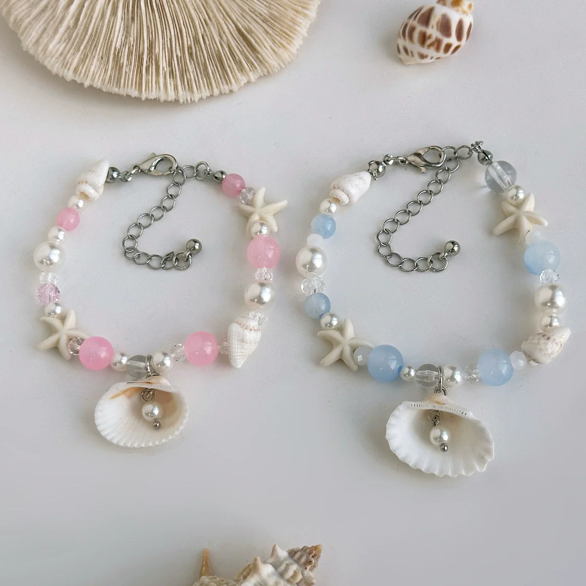 Women's Handmade Metal Conch Fan Shell Beaded Bracelet With Star Animal Zodiac Geometric Patterns And Little Fresh Style - Image 4