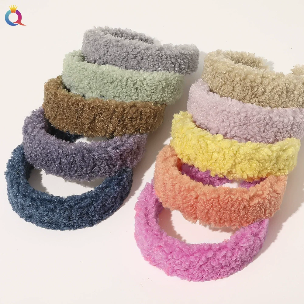 Women's Handmade Plush Lamb Wool Hair Hoop Hair Clip Headband Hair Accessories For Autumn And Winter