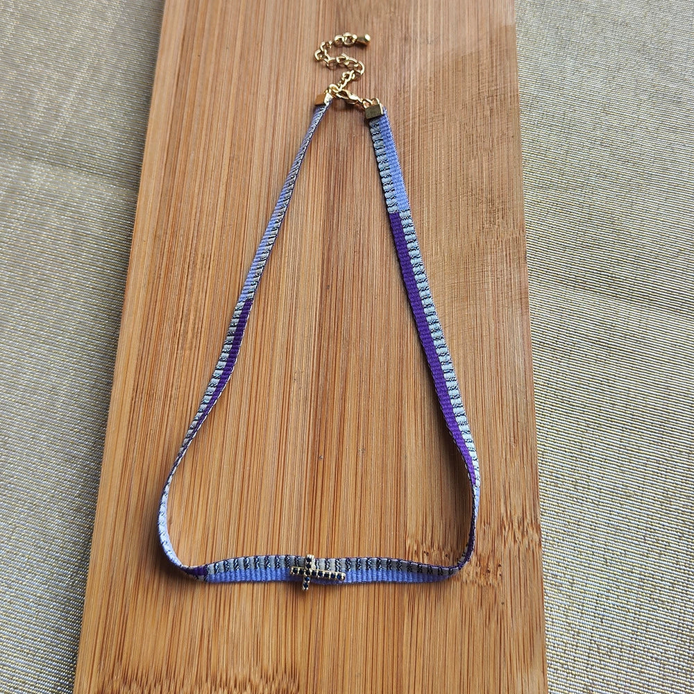 Women's Handwoven Metal And Organic Glass Geometric Ball Chain Evil Eye Necklace - Image 10