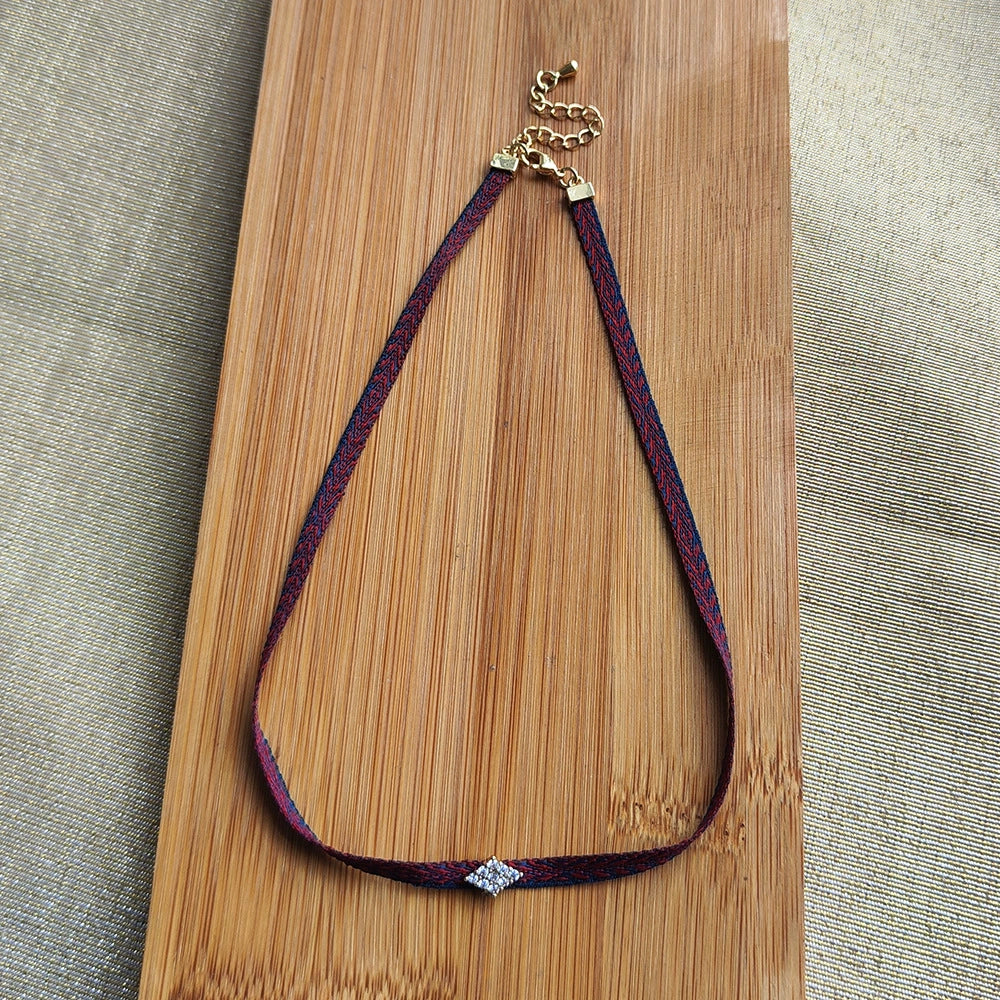 Women's Handwoven Metal And Organic Glass Geometric Ball Chain Evil Eye Necklace - Image 6