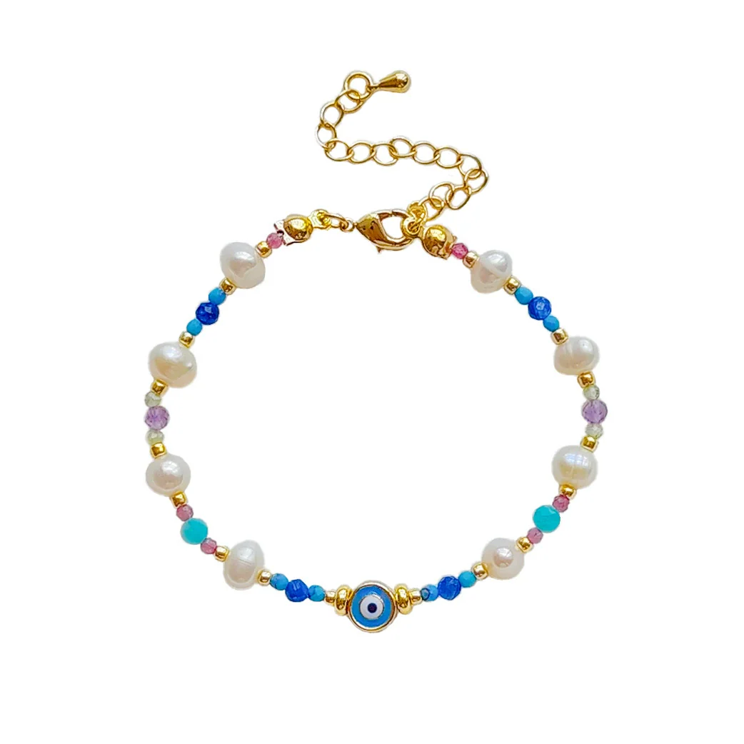 Women's Handwoven Natural Pearl Geometric Bracelet - Image 5