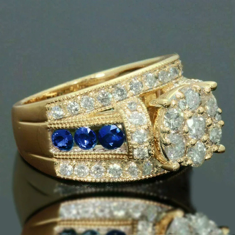 Women's Highend Luxury Geometric Copper Ring With Zirconia Design Fashion Dress Matching Jewelry