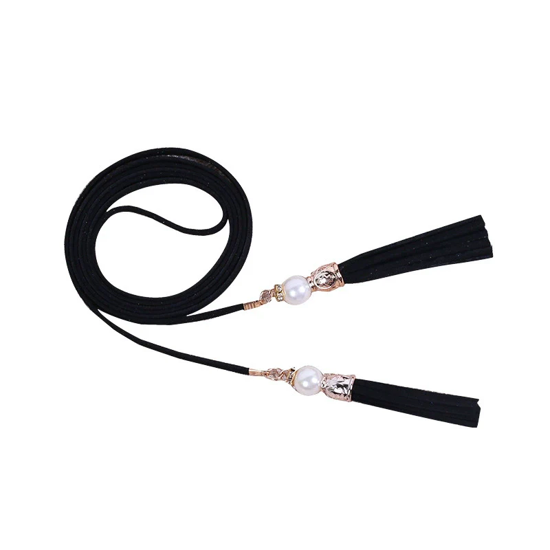 Women's Imitation Leather Thin Rope Belt Waist Accessories With Tassel For Clothing Decoration - Image 5