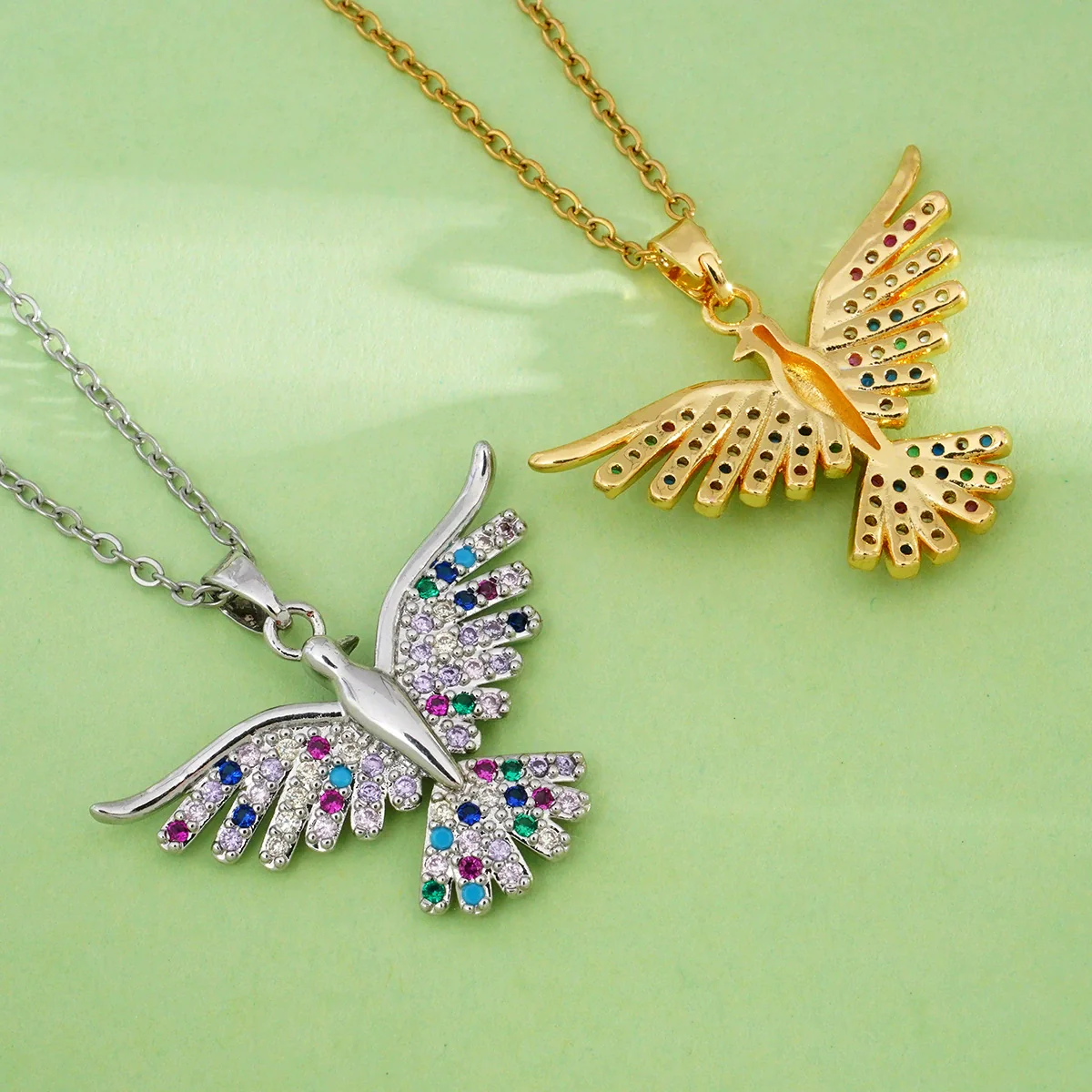 Women's Jewelry Copper Pendant Necklace With Angel Wings Animal Zodiac Pattern 18K Gold Plated Light Luxury Style - Image 4