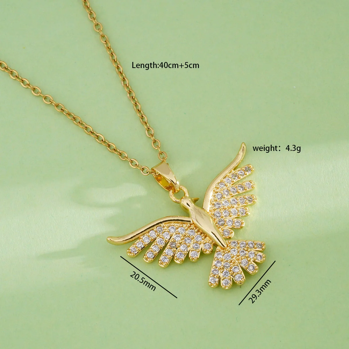 Women's Jewelry Copper Pendant Necklace With Angel Wings Animal Zodiac Pattern 18K Gold Plated Light Luxury Style - Image 8