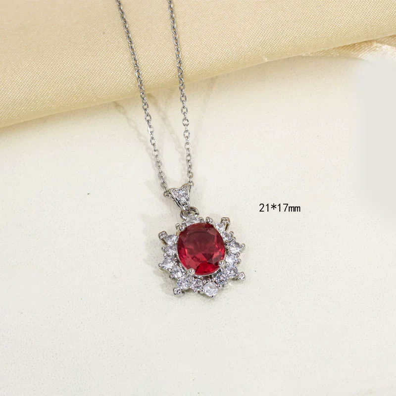 Women's Jewelry Set Titanium Steel Electroplated Inlay Diamondstudded Necklace Earrings Ring - Image 2