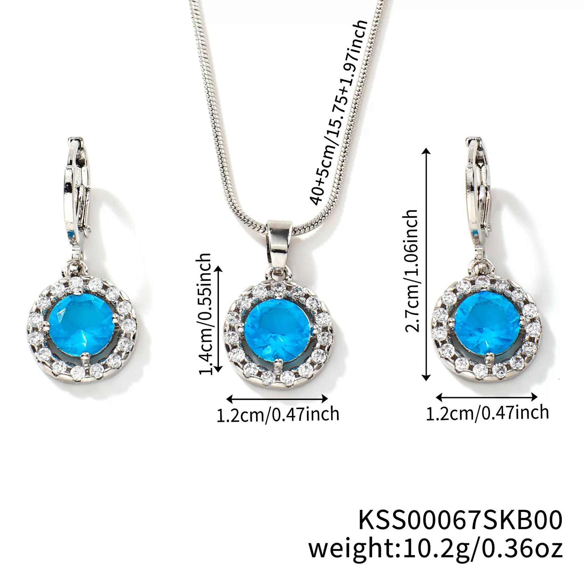 Women's Jewelry Set With Snake Bone Chain Rhinestone Pendant Love Water Drops Bell Pattern Inlaid Zircon - Image 9
