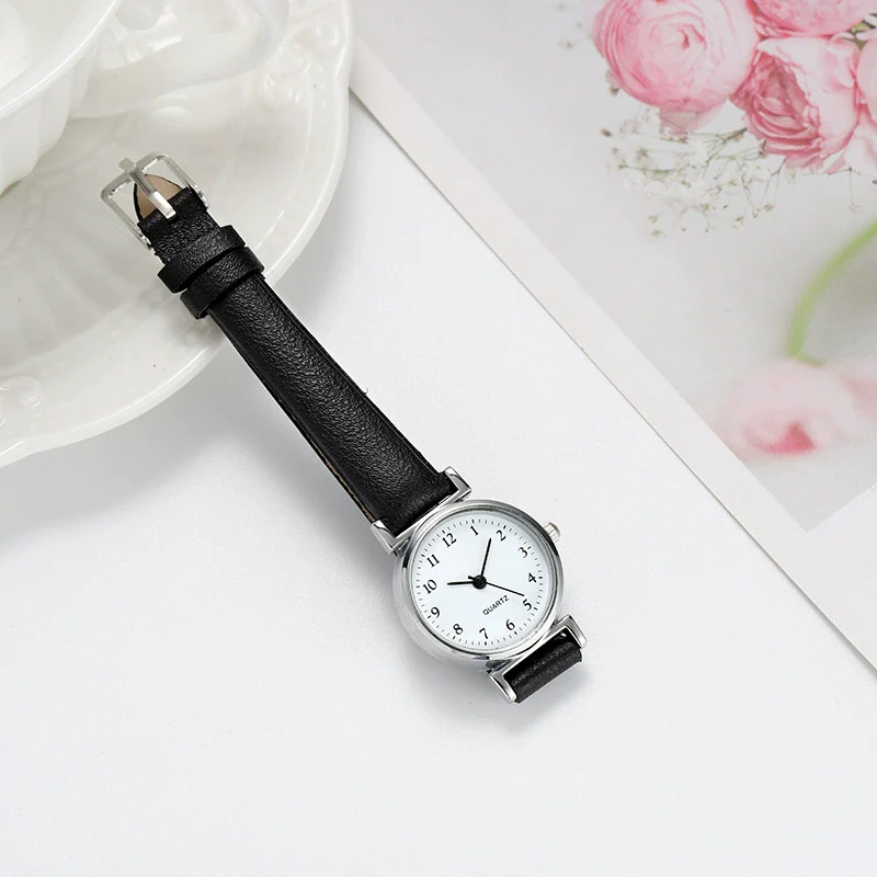 Women's Leather Watch Metal Case Pu Strap Stainless Steel Clasp Mineral Strengthened Glass Mirror Round Dial Leisure Style - Image 6