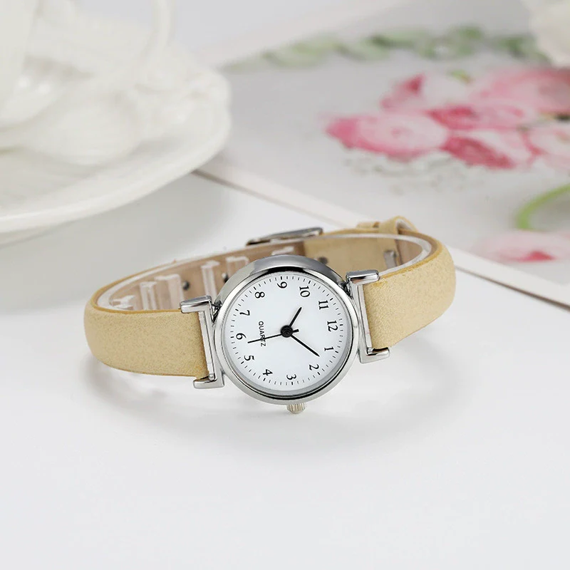 Women's Leather Watch Metal Case Pu Strap Stainless Steel Clasp Mineral Strengthened Glass Mirror Round Dial Leisure Style - Image 8