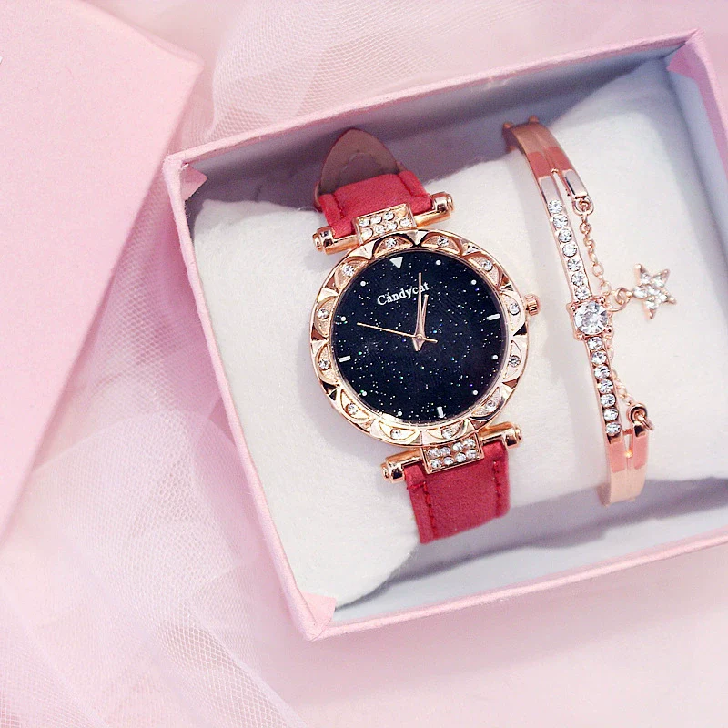 Women's Leisure Alloy And Imitation Leather Round Dial Watch With Ordinary Glass Mirror Spiral Crown And Pin Buckle