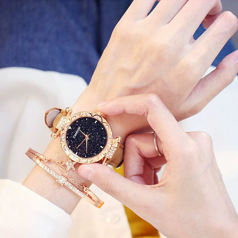 Women's Leisure Alloy And Imitation Leather Round Dial Watch With Ordinary Glass Mirror Spiral Crown And Pin Buckle - Image 15
