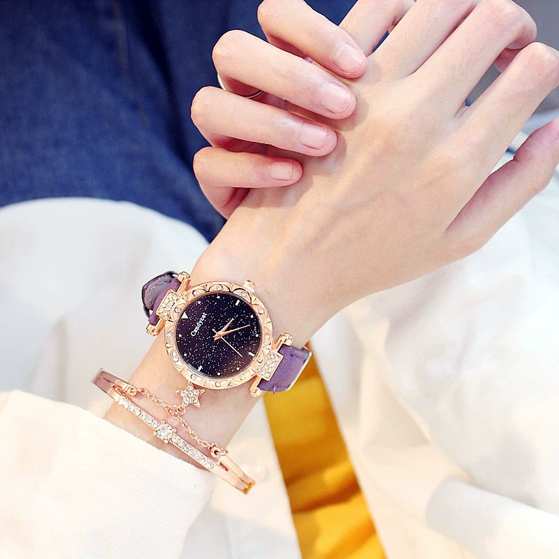 Women's Leisure Alloy And Imitation Leather Round Dial Watch With Ordinary Glass Mirror Spiral Crown And Pin Buckle - Image 18