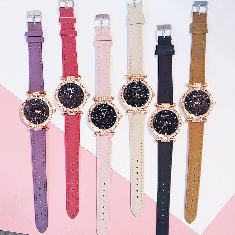Women's Leisure Alloy And Imitation Leather Round Dial Watch With Ordinary Glass Mirror Spiral Crown And Pin Buckle - Image 5