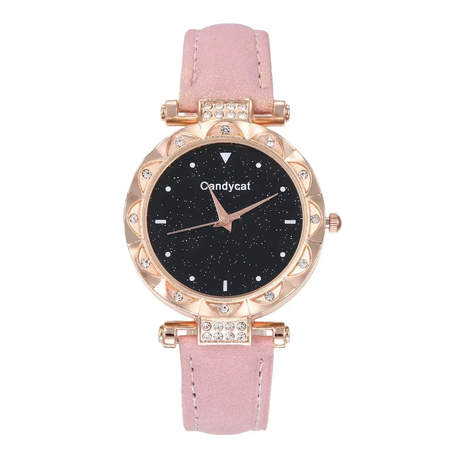 Women's Leisure Alloy And Imitation Leather Round Dial Watch With Ordinary Glass Mirror Spiral Crown And Pin Buckle - Image 6