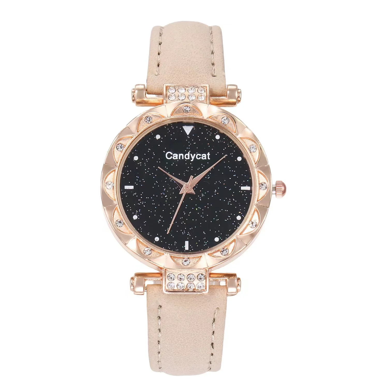 Women's Leisure Alloy And Imitation Leather Round Dial Watch With Ordinary Glass Mirror Spiral Crown And Pin Buckle - Image 7