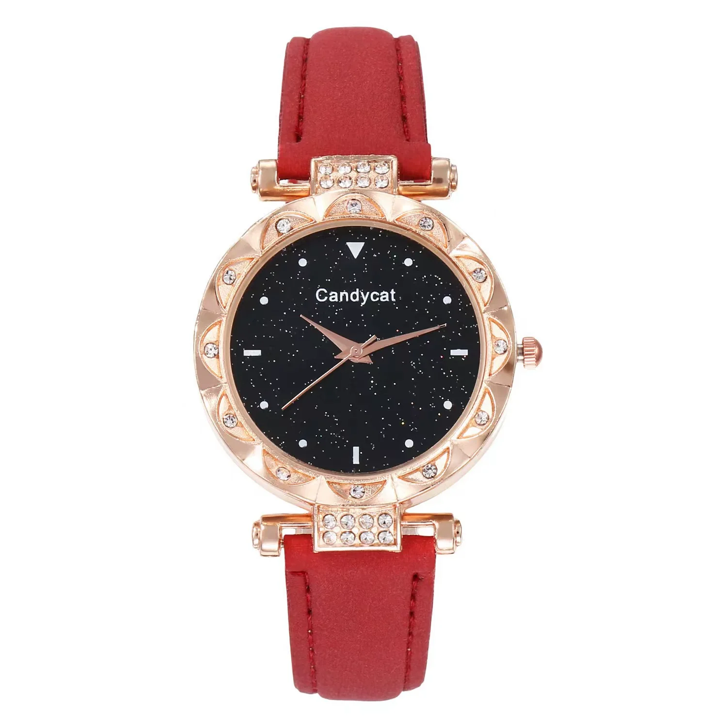 Women's Leisure Alloy And Imitation Leather Round Dial Watch With Ordinary Glass Mirror Spiral Crown And Pin Buckle - Image 9