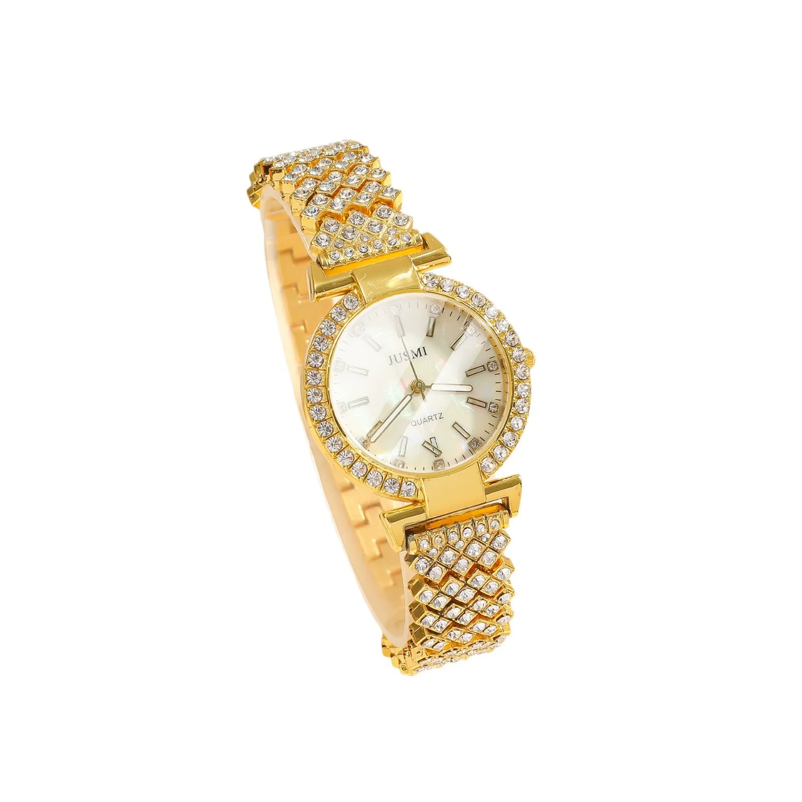 Women's Leisure Alloy And Stainless Steel Quartz Watch With Four Leaf Clover Design And Alloy Bracelet Set - Image 4