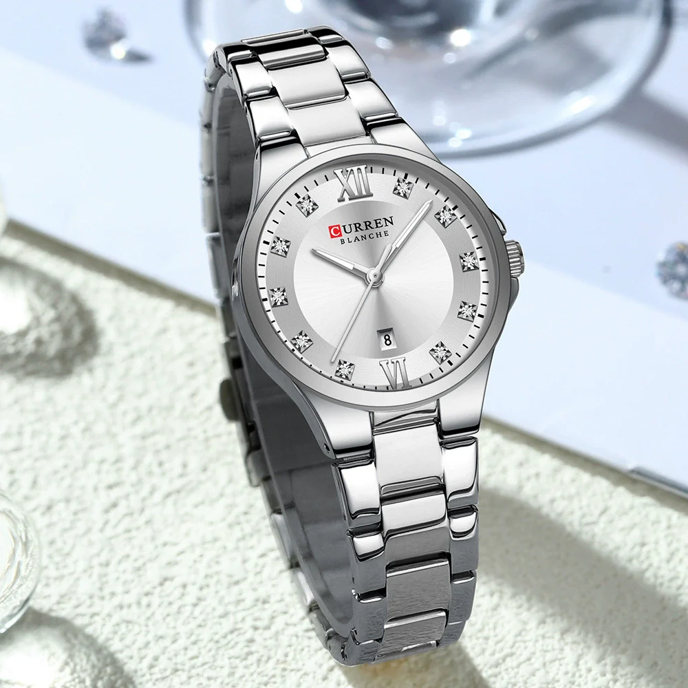 Women's Leisure Alloy And Stainless Steel Rhinestone Round Dial Quartz Watch - Image 3