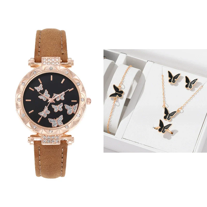 Women's Leisure Alloy Case Imitation Leather Strap Round Dial Wrist Watch - Image 13