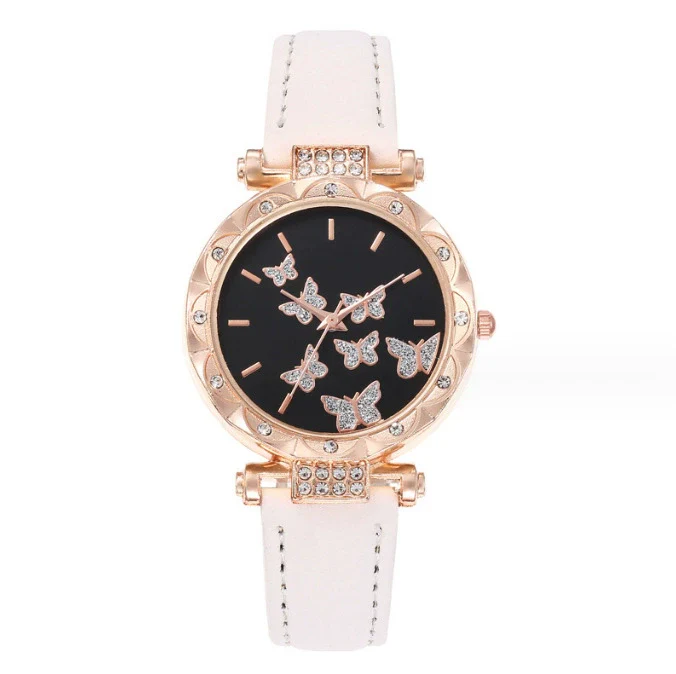 Women's Leisure Alloy Case Imitation Leather Strap Round Dial Wrist Watch - Image 5