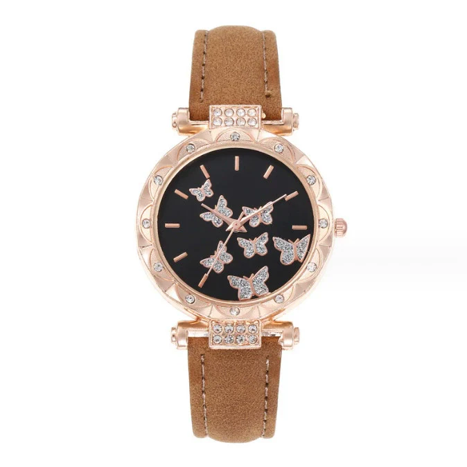 Women's Leisure Alloy Case Imitation Leather Strap Round Dial Wrist Watch - Image 7