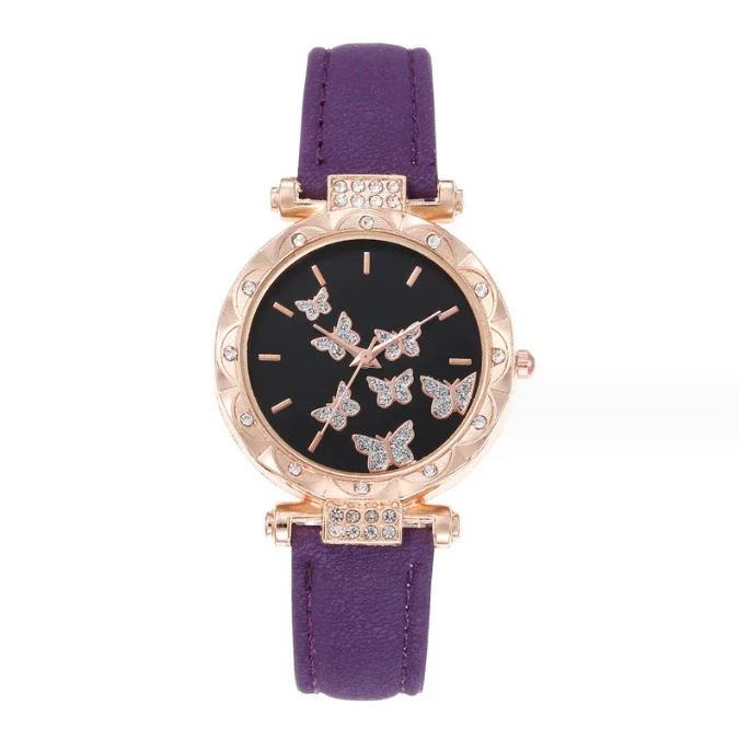 Women's Leisure Alloy Case Imitation Leather Strap Round Dial Wrist Watch - Image 9