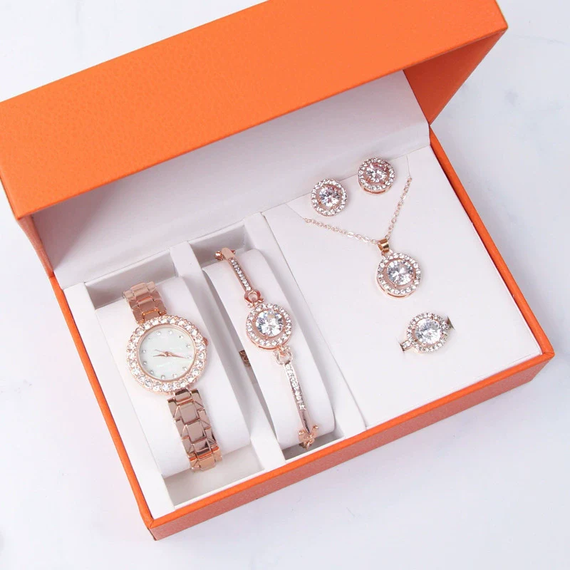Women's Leisure Alloy Jewelry Set With Round Dial And Stainless Steel Clasp - Image 4