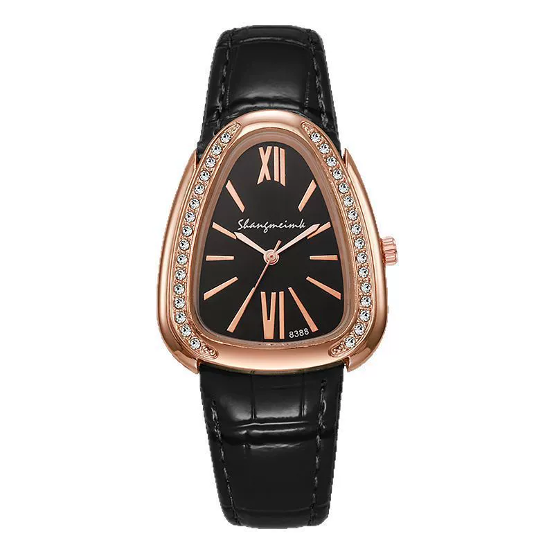 Women's Leisure Pu Strap Snakeshaped Quartz Watch With Diamond - Image 5