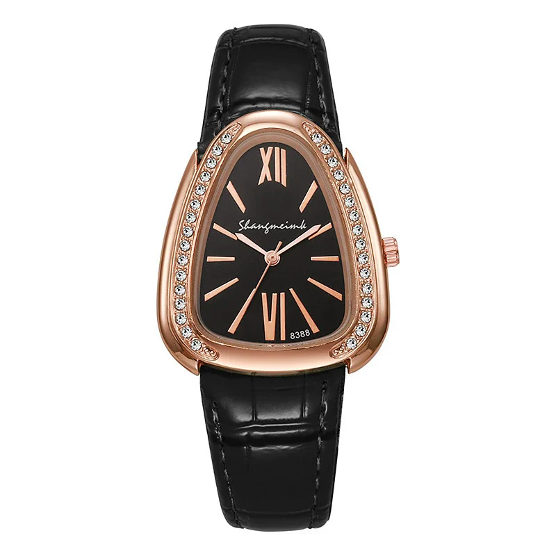 Women's Leisure Pu Strap Snakeshaped Quartz Watch With Diamond - Image 7