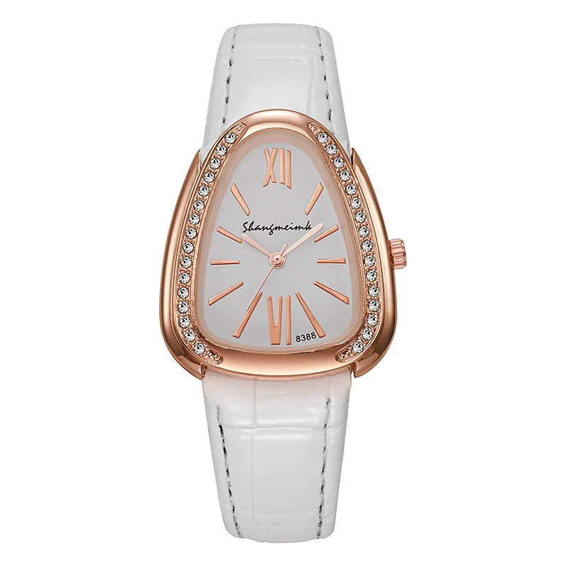 Women's Leisure Pu Strap Snakeshaped Quartz Watch With Diamond - Image 8