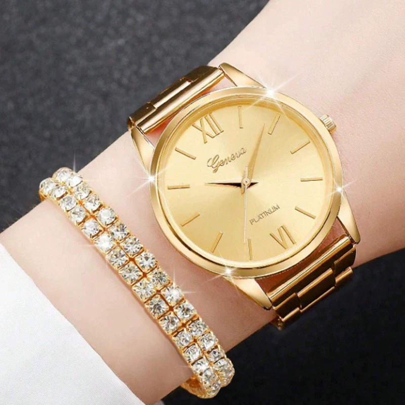 Women's Leisure Quartz Watch With Zinc Alloy Band And Round Dial - Image 2