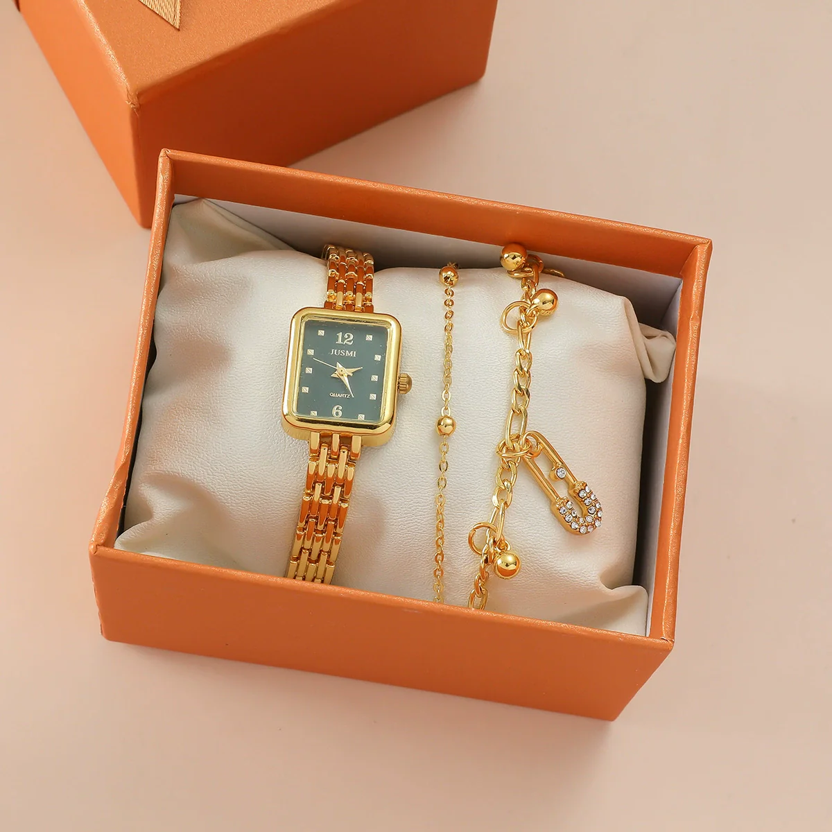 Women's Leisure Style Alloy Case Imitation Leather Strap Round Dial Watch With Spiral Crown And Pin Buckle - Image 6