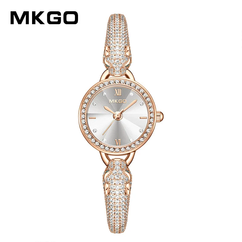 Women's Leopard Head Quartz Watch With Zinc Alloy Case Mineral Strengthened Glass Mirror Zircon Inlaid Copper Strip Strap And Stainless Steel Clasp - Image 7