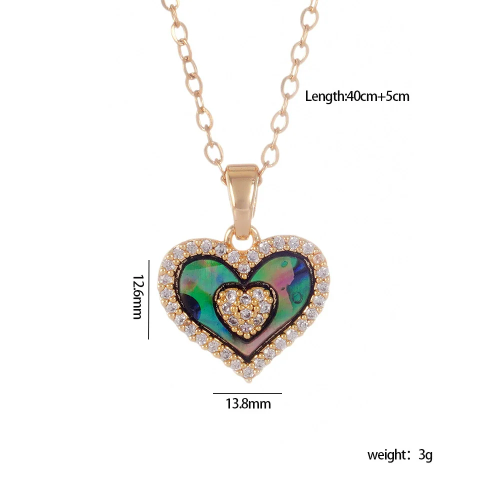 Women's Light Luxury Geometric And Heart Shape Pendant Necklace Copper Stainless Steel Electroplating Jewelry - Image 5