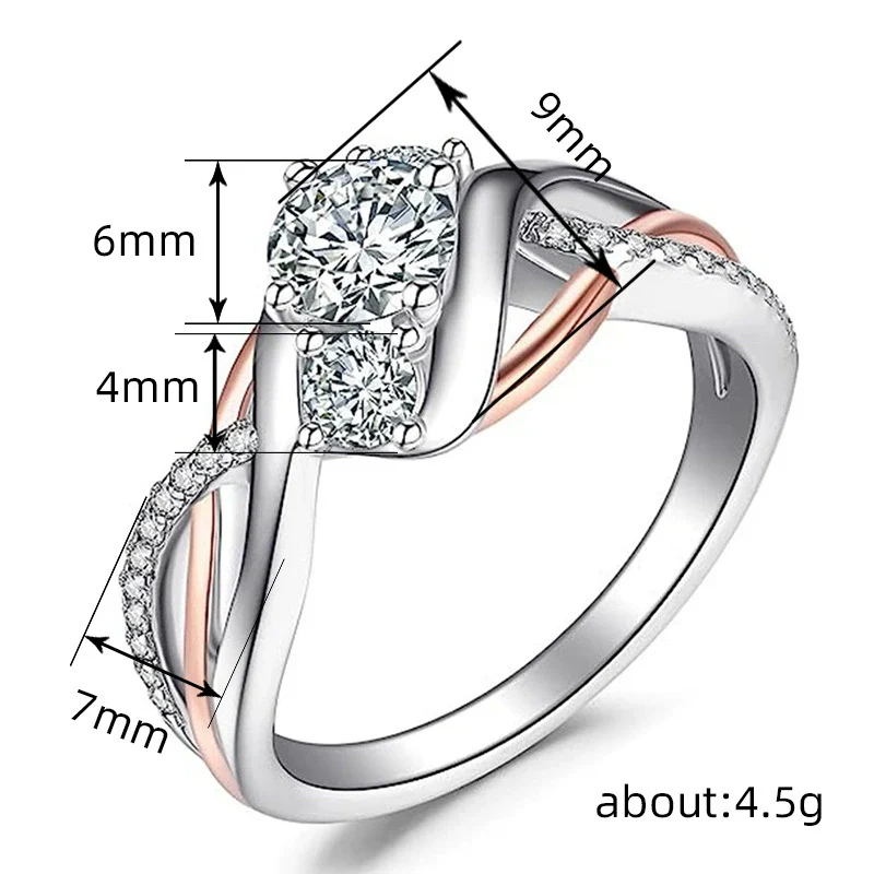 Women's Light Luxury Geometric Copper Inlaid Zircon Ring - Image 4