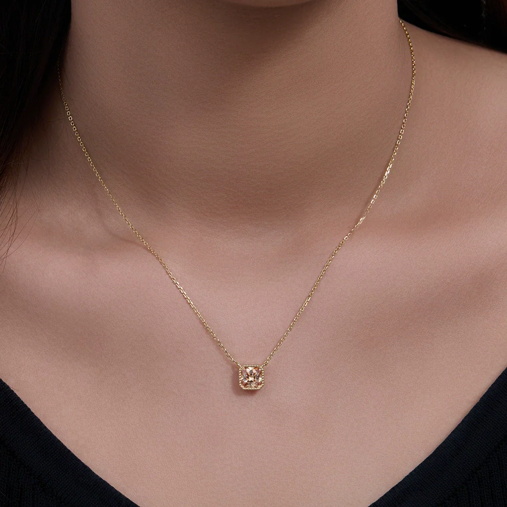 Women's Light Luxury Geometric Diamond 925 Sterling Silver Cube Sugar Pendant Necklace With Cross Chain - Image 4