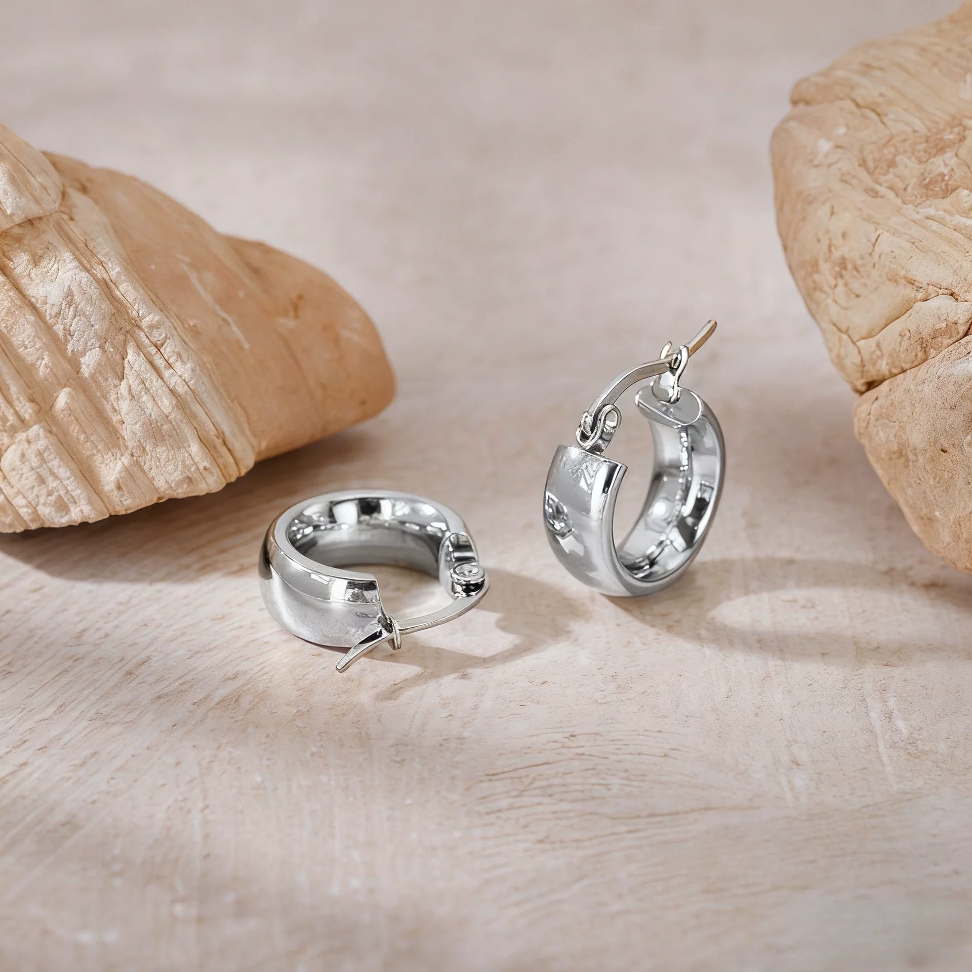 Women's Light Luxury Geometric Titanium Steel Electroplated Circle Earrings - Image 6