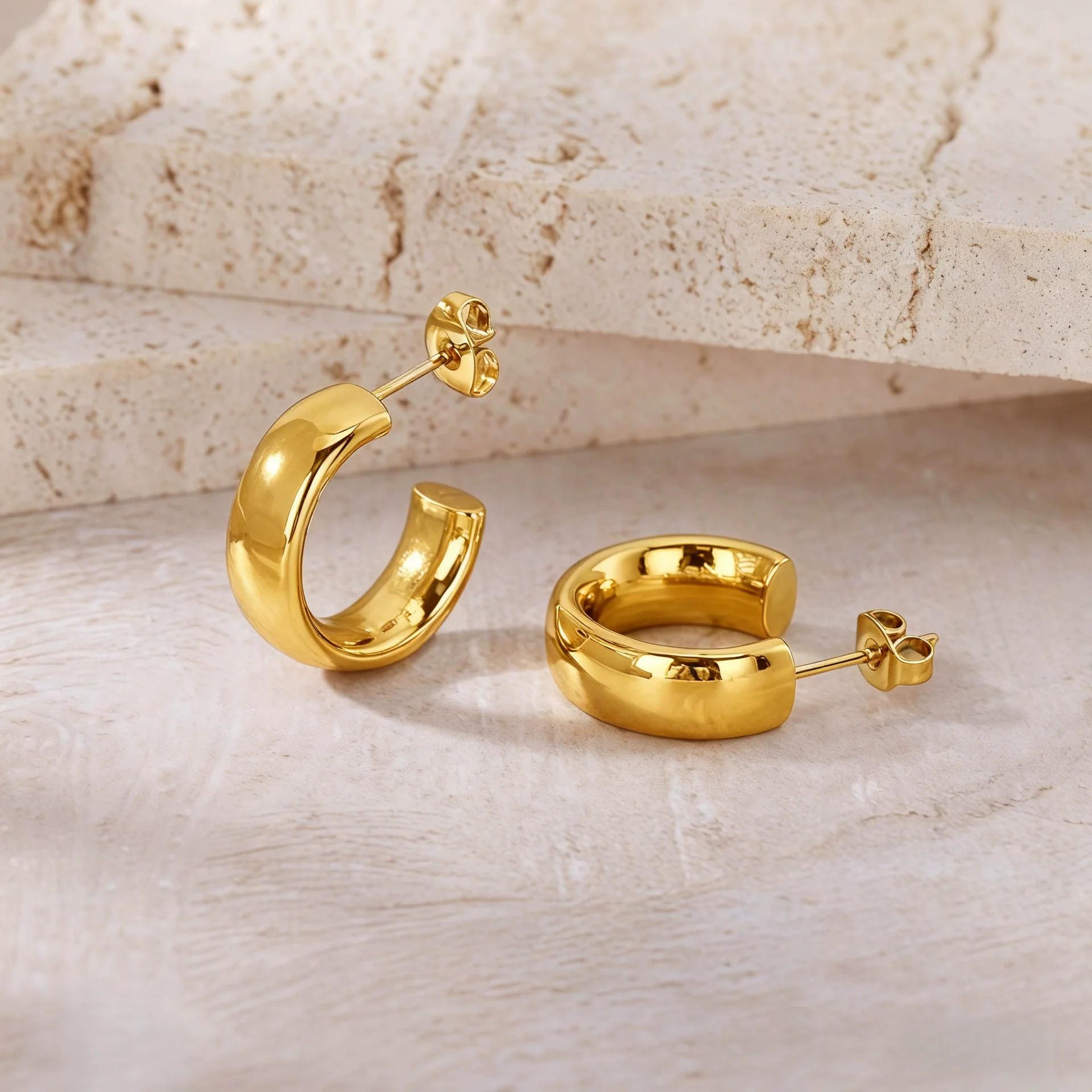 Women's Light Luxury Geometric Titanium Steel Electroplated Circle Earrings - Image 80