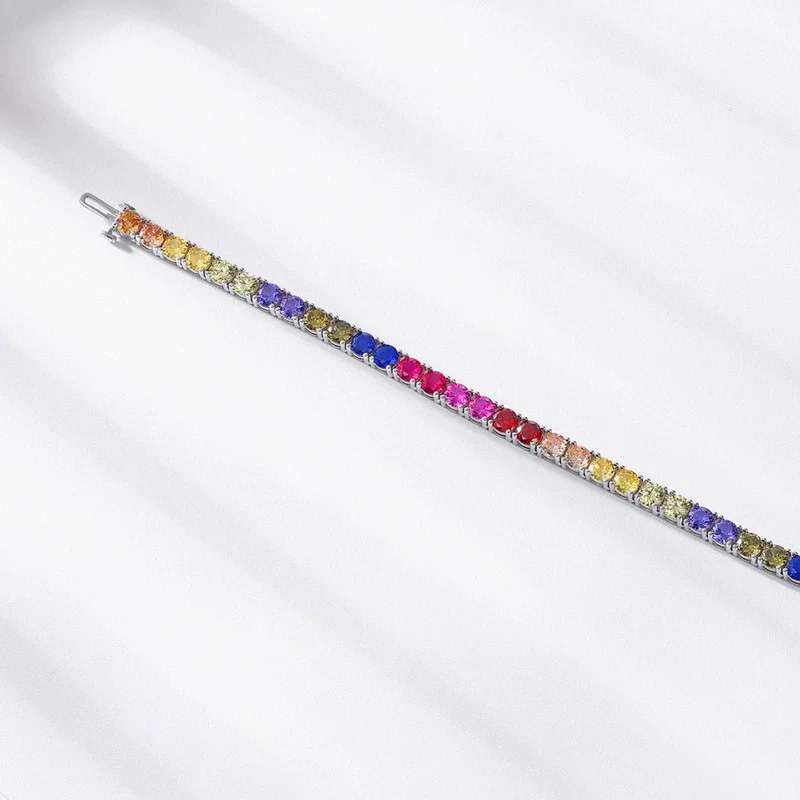 Women's Light Luxury Geometric Zircon 925 Silver Bracelet With Diamond Design - Image 2