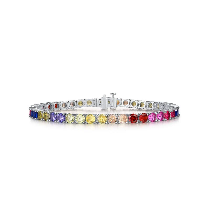 Women's Light Luxury Geometric Zircon 925 Silver Bracelet With Diamond Design - Image 4