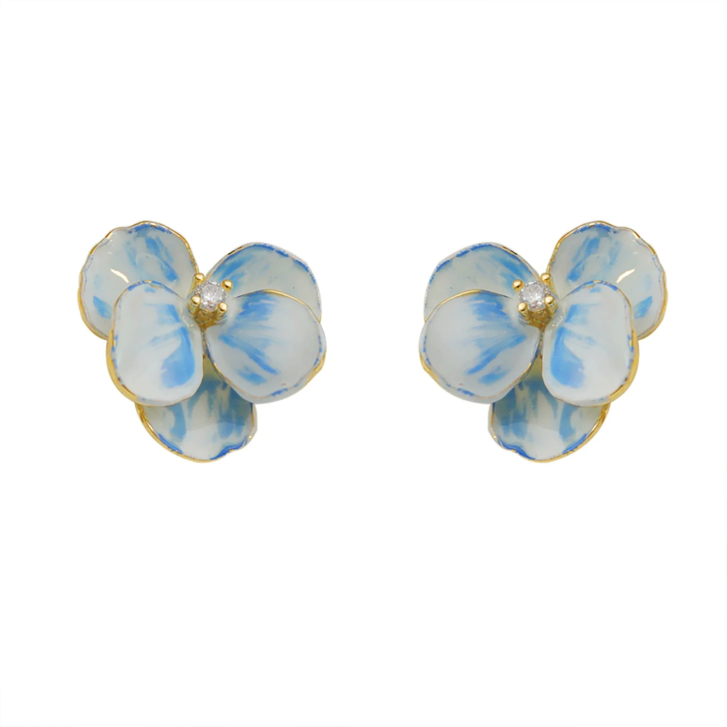 Women's Light Luxury Highend Elegant Copper Flower Electroplated Earrings - Image 5