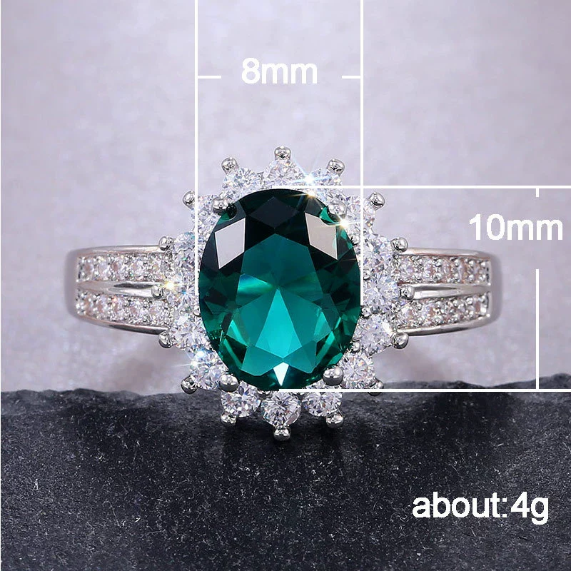 Women's Light Luxury Oval Copper Ring With Geometric Style And Zircon Design - Image 5
