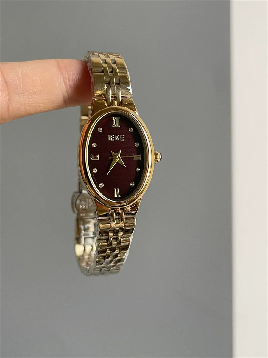 Women's Light Luxury Quartz Wristwatch Zinc Alloy Case Oval Dial Medieval Style - Image 9