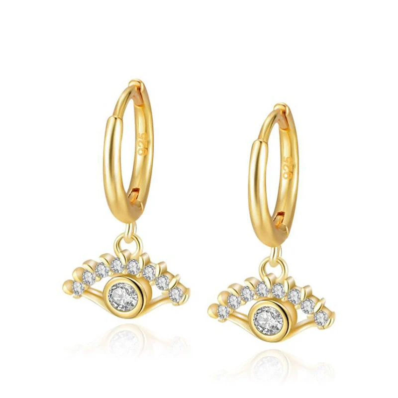 Women's Light Luxury S925 Silver Needle Geometric Zircon Earrings With Electroplating