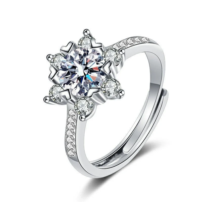 Women's Light Luxury Style Moissanite Ring S925 Sterling Silver Geometric Micropaved - Image 10