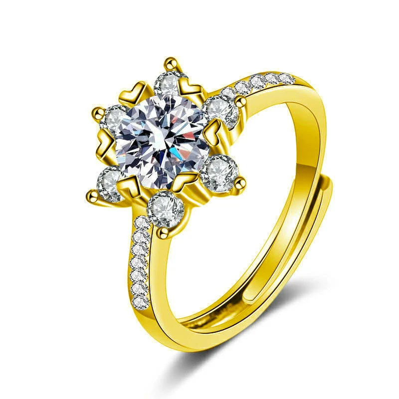 Women's Light Luxury Style Moissanite Ring S925 Sterling Silver Geometric Micropaved - Image 11